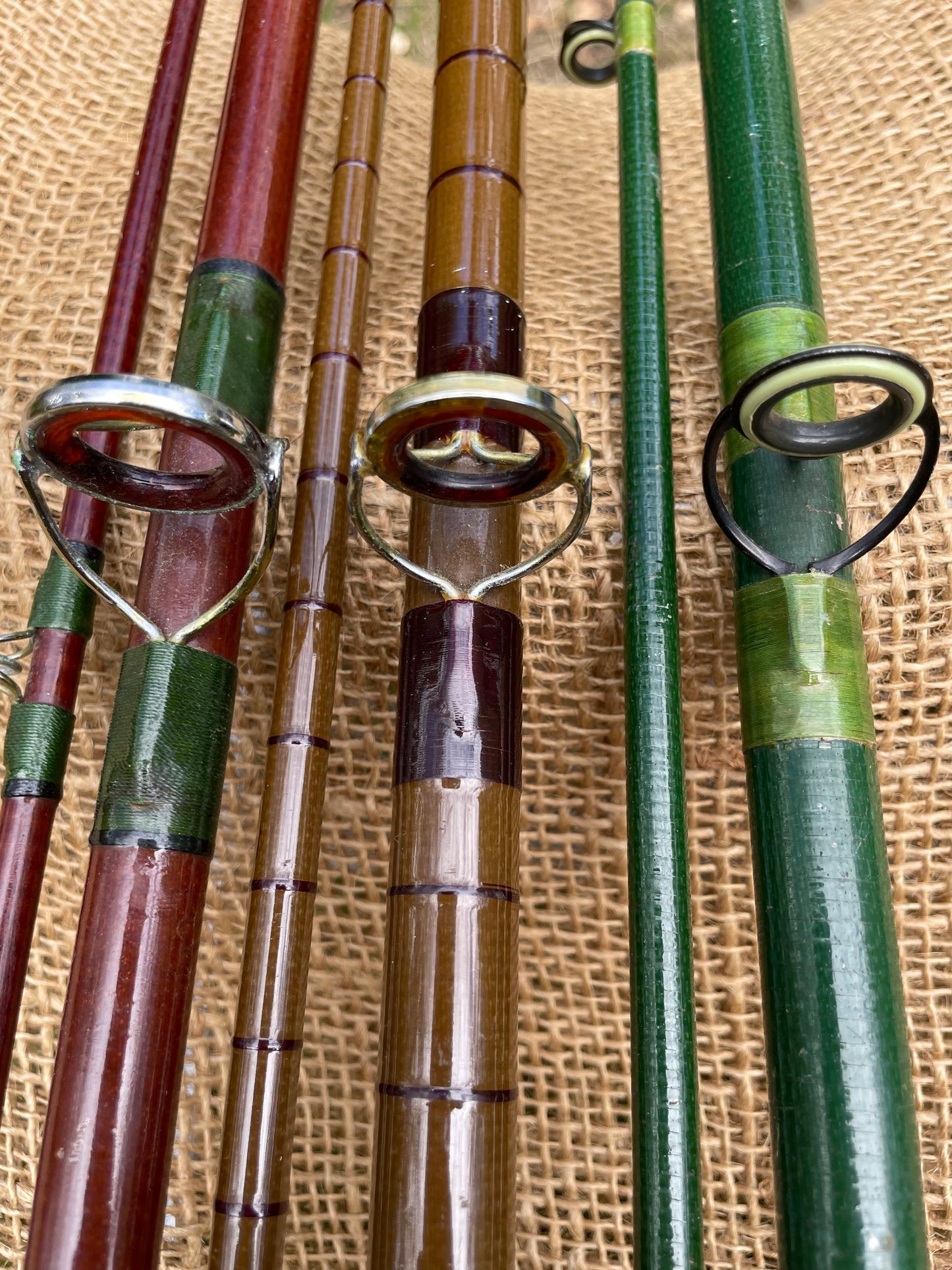 3 x Vintage Glass Carp Fishing Rods. Milbro. Vortex. Carp King. 1970s.
