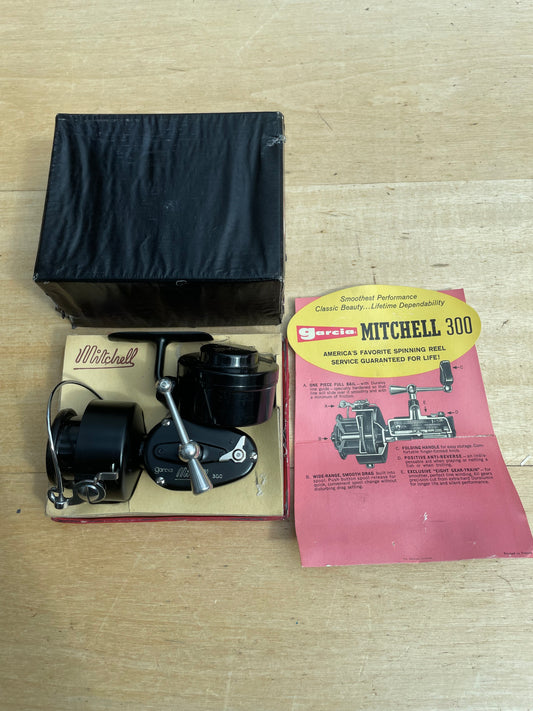Vintage Mitchell 300 Carp Fishing Reel. Boxed. Near Mint.