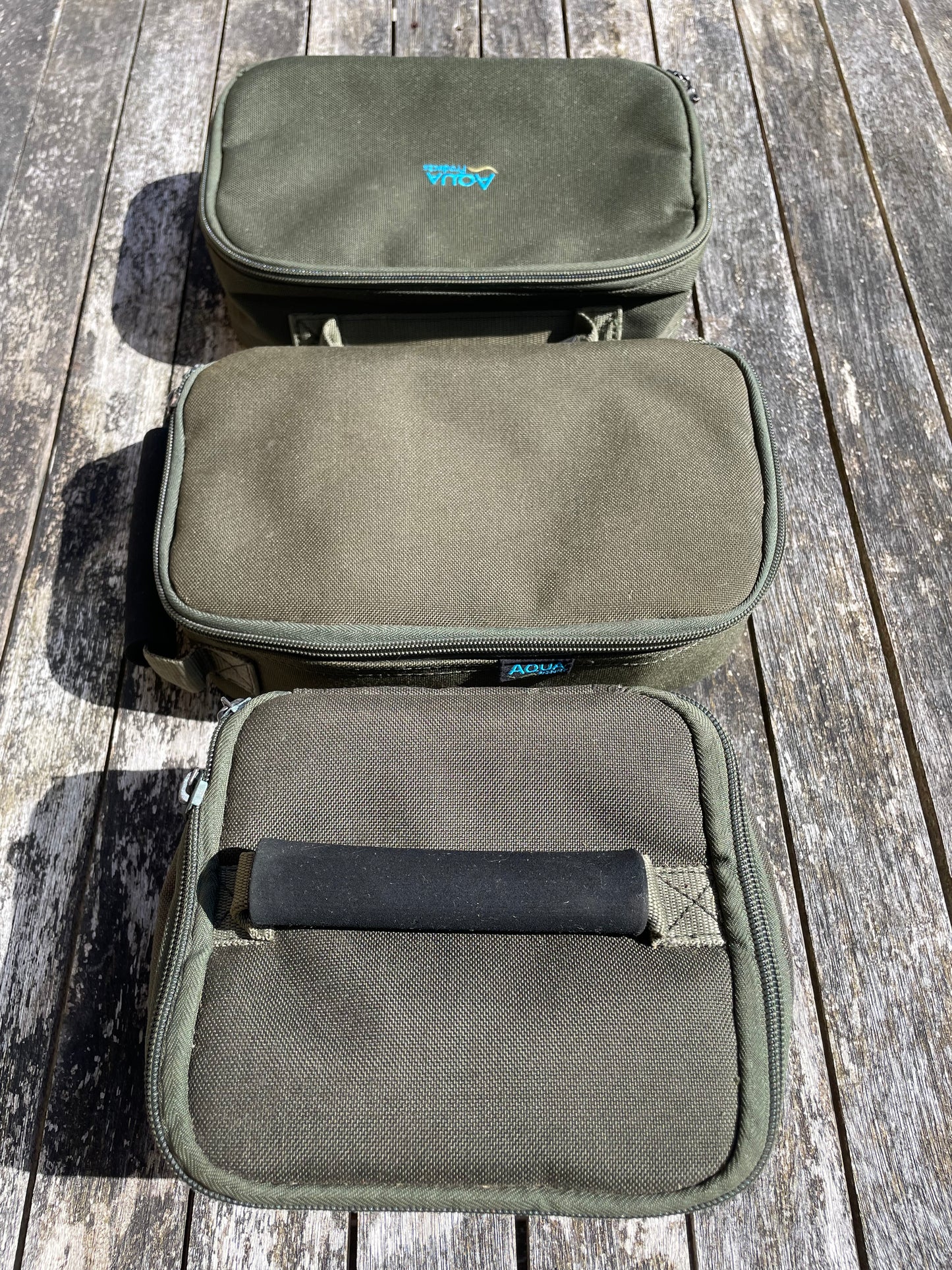 3 x Aqua Products Carp Fishing Cases. Endura & Union Jack.