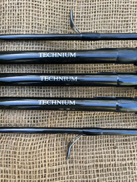 2 x Shimano Technium 12’ 2.5lb T/C Old School Carp Fishing Rods + Spare Butt Section.