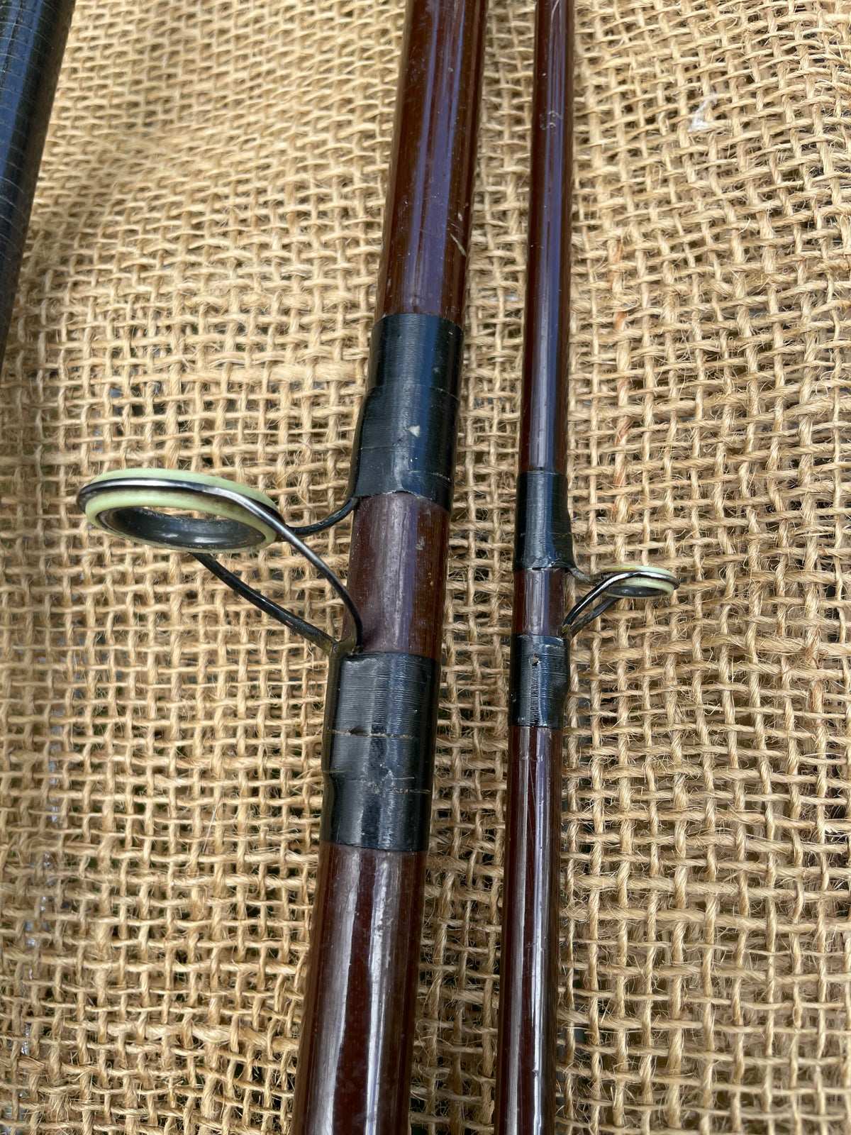 3 x Vintage Glass And Carbon Carp Fishing Rods. Hardy, North Western, Cono Flex. 1970s.