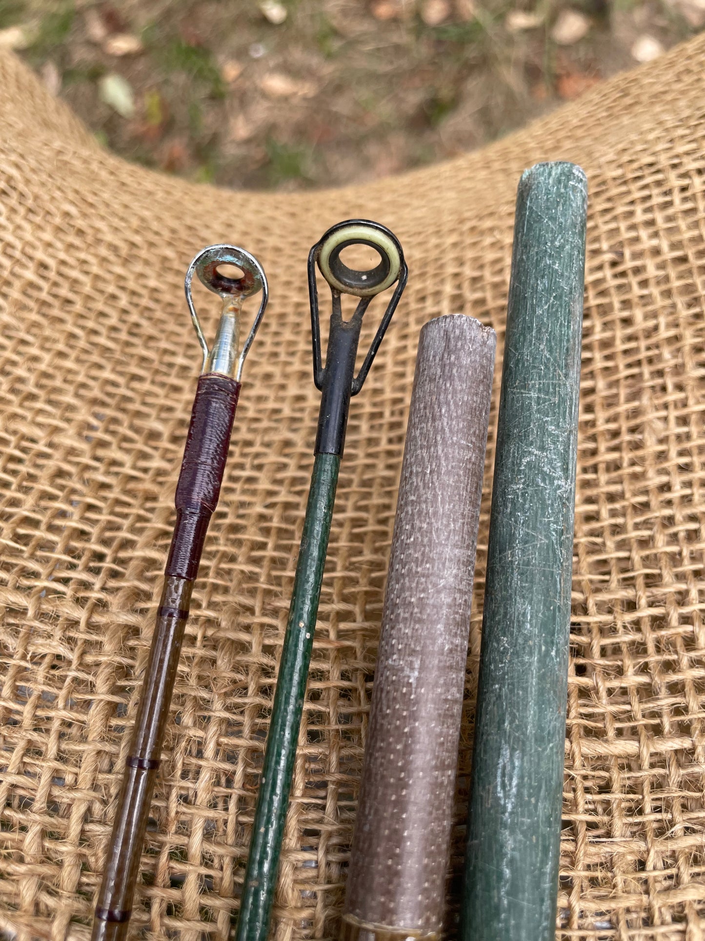 3 x Vintage Glass Carp Fishing Rods. Milbro. Vortex. Carp King. 1970s.