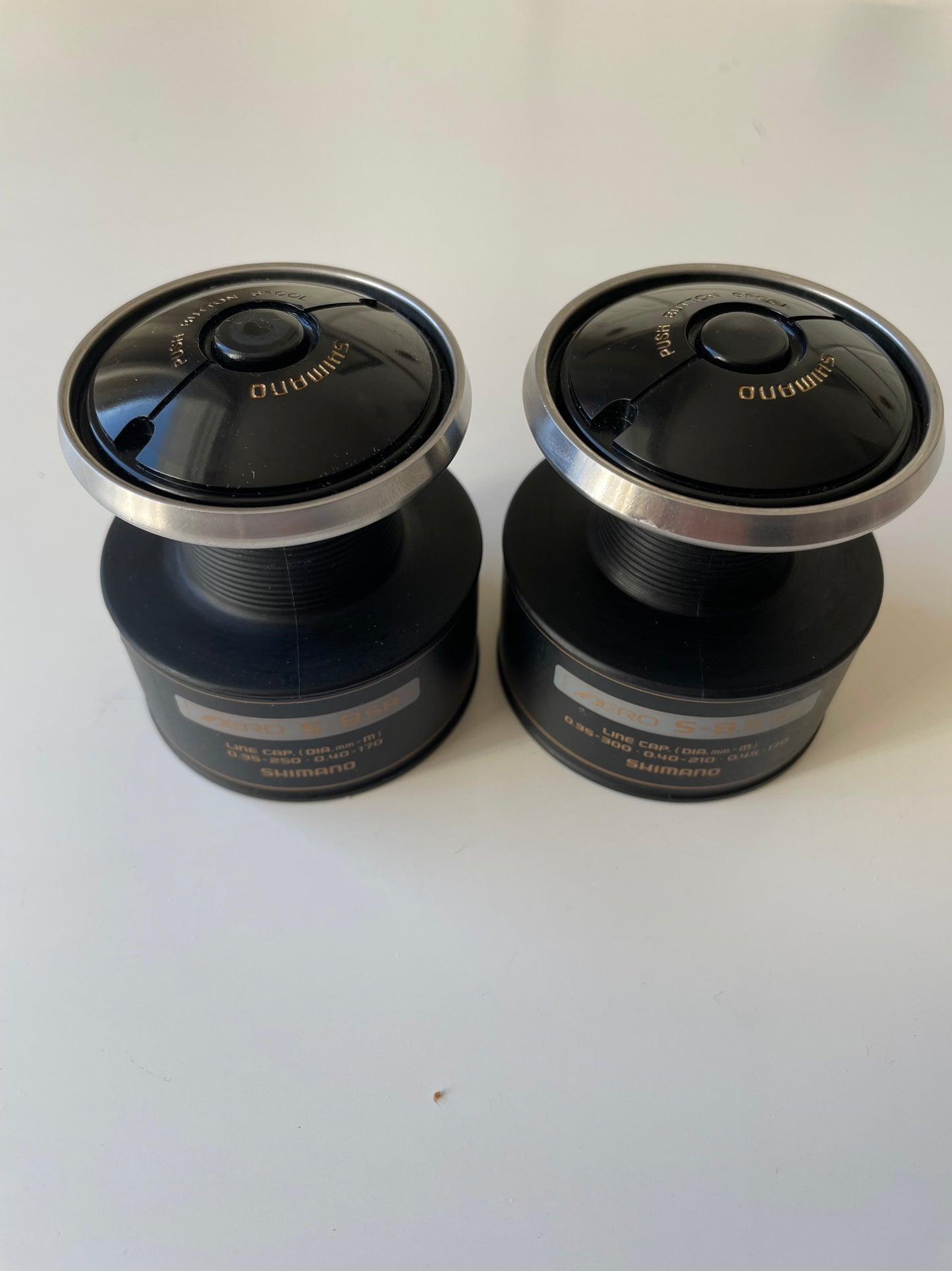 2 x Spools For Shimano Aero 6010 8010 Baitrunner Carp Fishing Reels. 1990s.