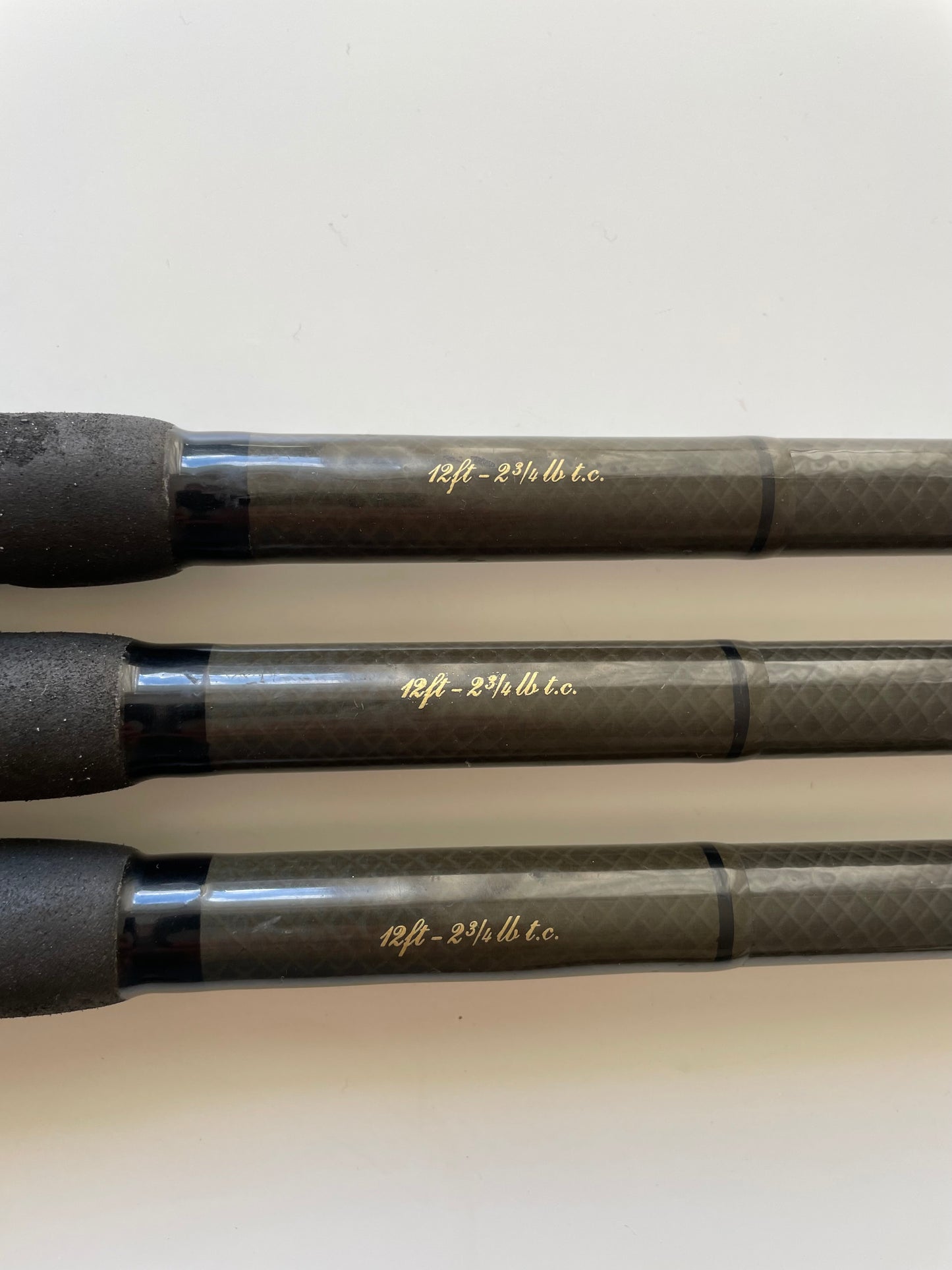 3 x Daiwa Whisker Amorphous Trev’s Of Wilmslow Custom Old School Carp Rods. 12’. 2.75lb T/C.