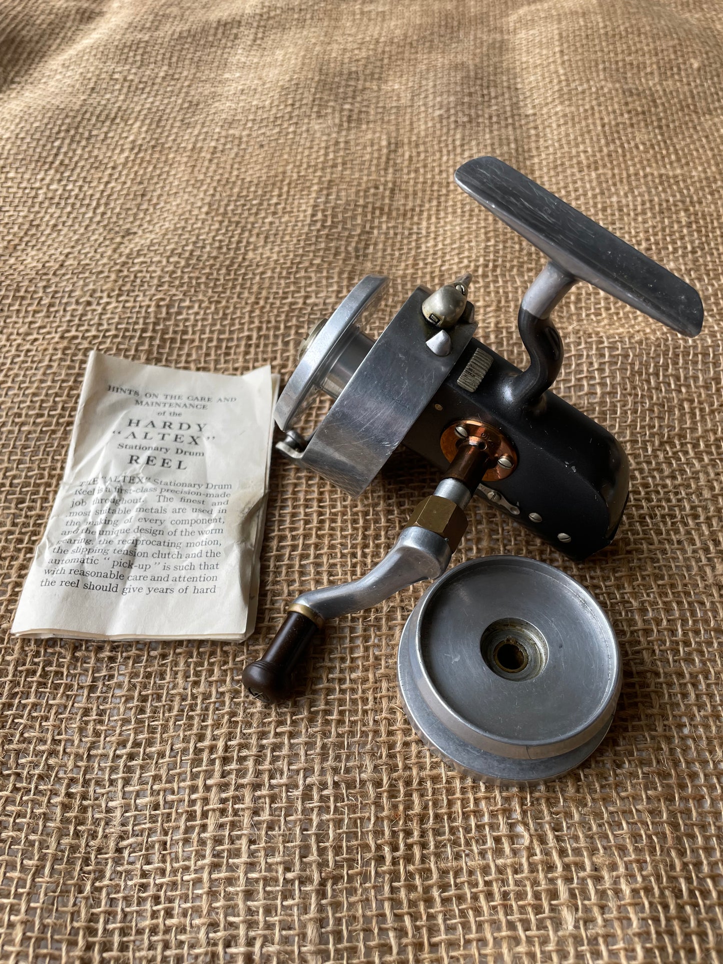 Vintage Hardy Altex No.2 MK V Fishing Reel. With Original Case And Spare Spool. 1950s.