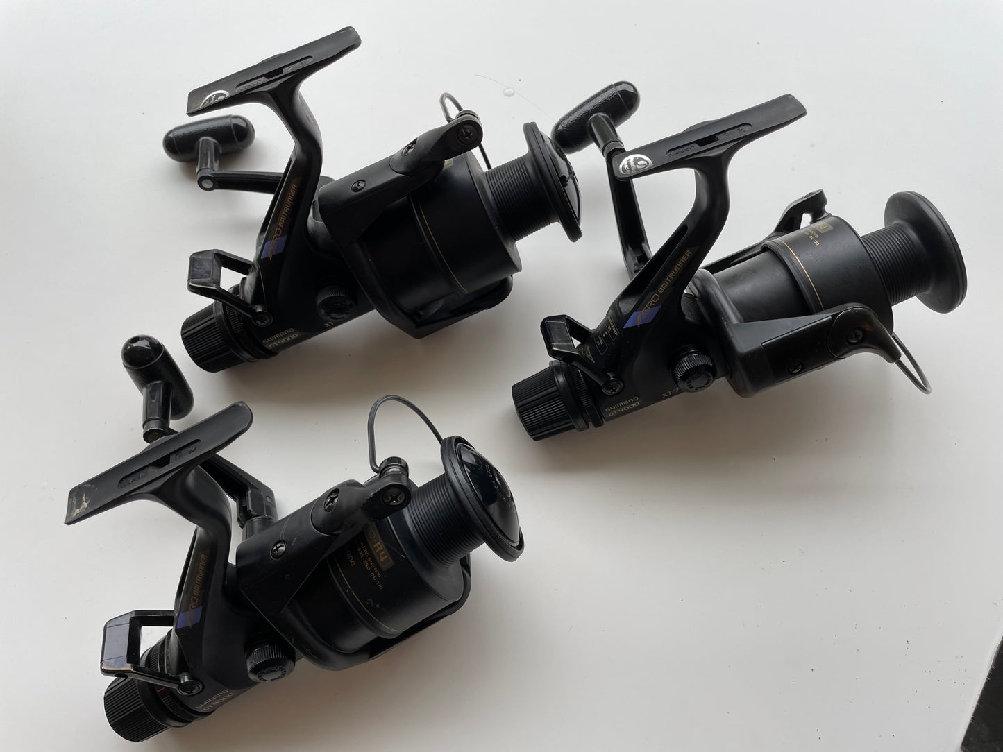 3 x Shimano Baitrunner Aero GT 4000 Old School Carp Fishing Reels. Original 1990s.