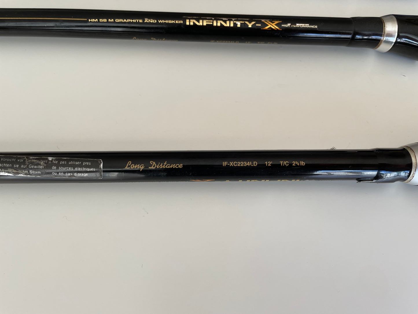 2 x Daiwa Infinity X Old School Carp Fishing Rods. Plus One For Spares. 12’. 2.75lb T/C.