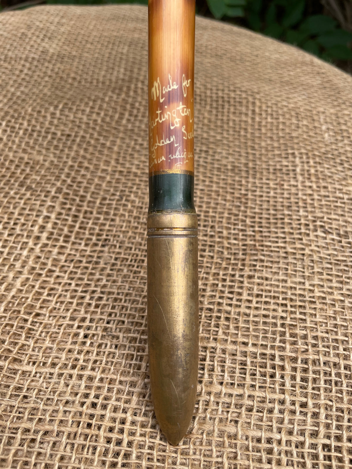 The Bullet Bank Stick By Jason White. Traditional Cane Built. Golden Scale Club Member.