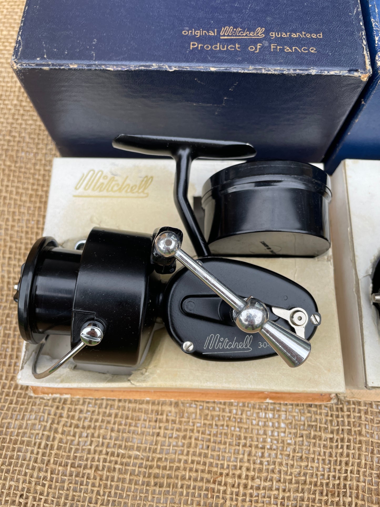 2 x Vintage Mitchell 300 Fishing Reels. Boxed. Excellent. Circa Late 1950s.