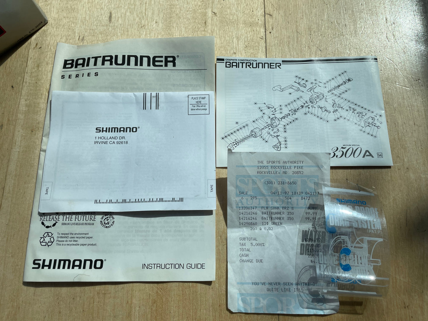 Shimano Baitrunner 3500 Classic Old School Carp Fishing Reel. Boxed. Complete.