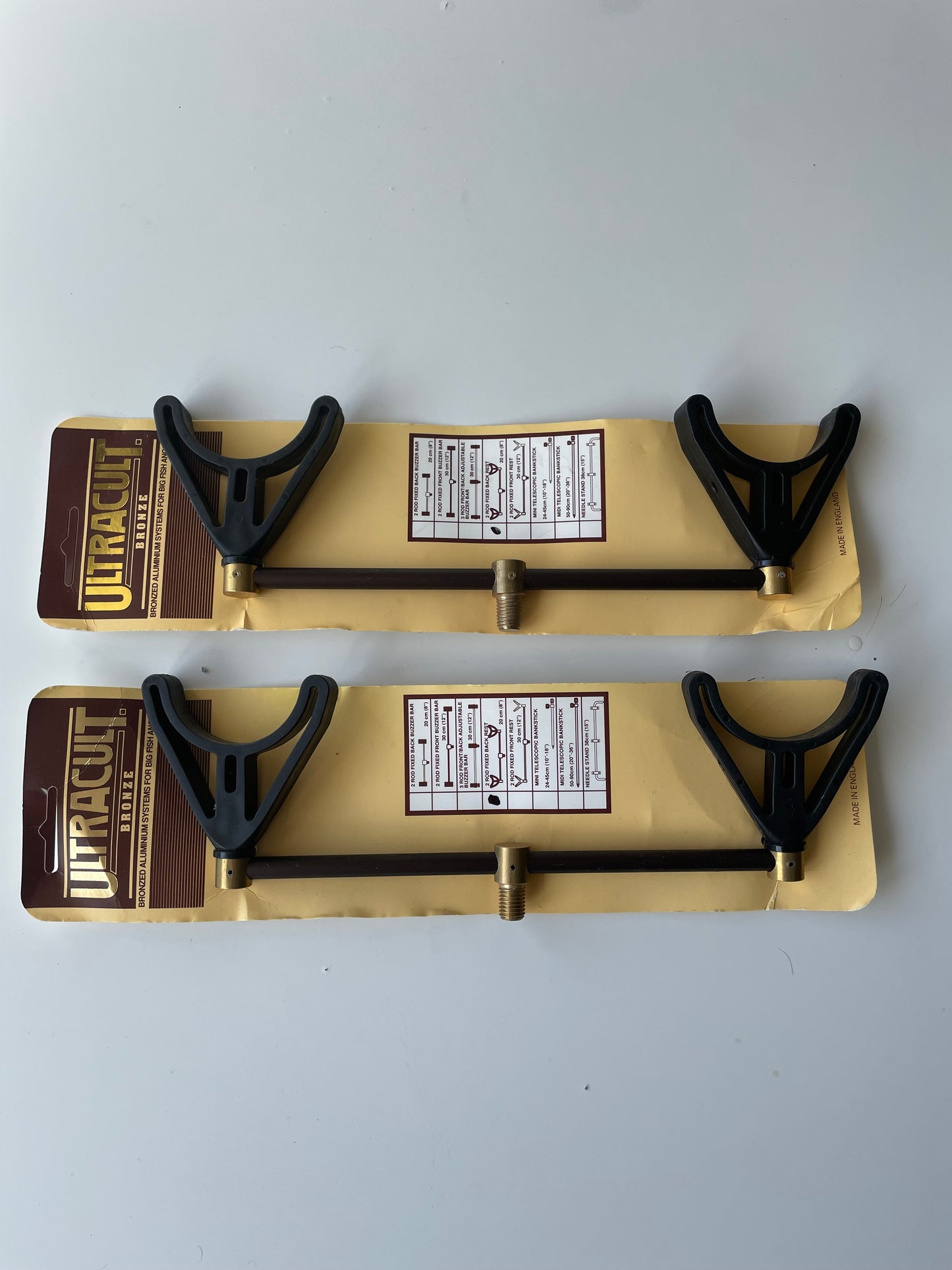 2 x Old School Vintage Ultracult Bronze Edition Fixed Back Rests. New Old Stock.