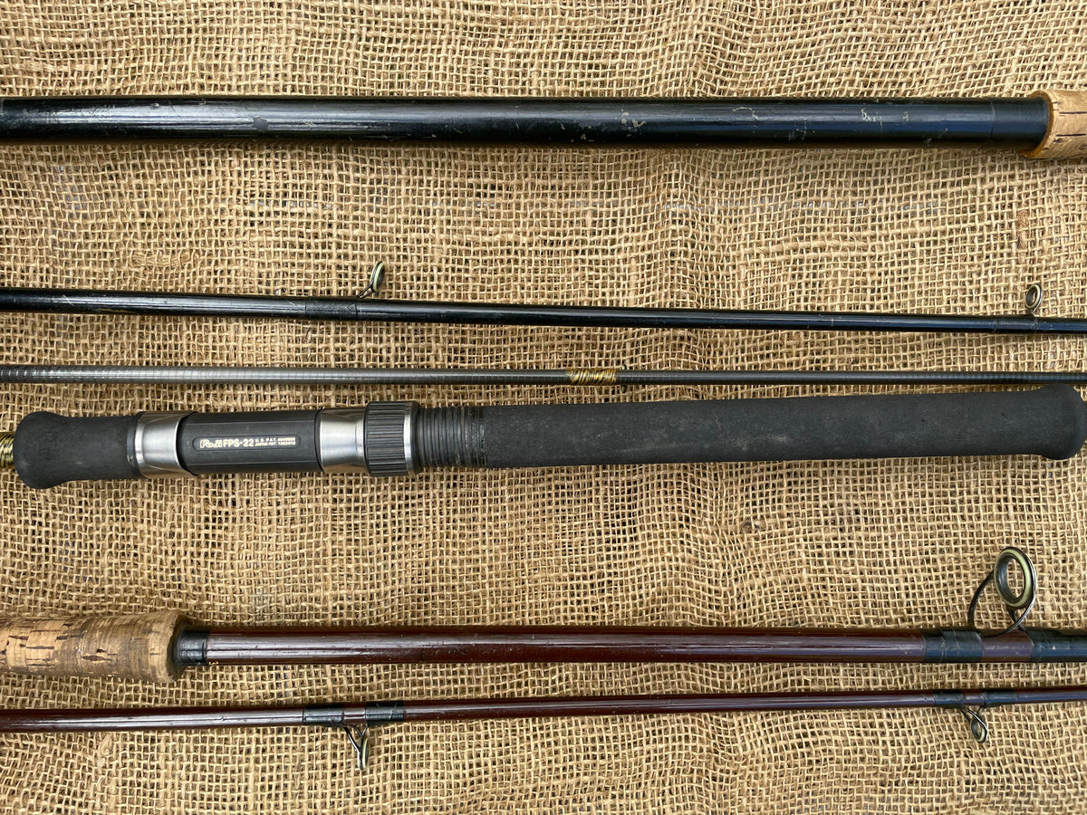 3 x Vintage Glass And Carbon Carp Fishing Rods. Hardy, North Western, Cono Flex. 1970s.