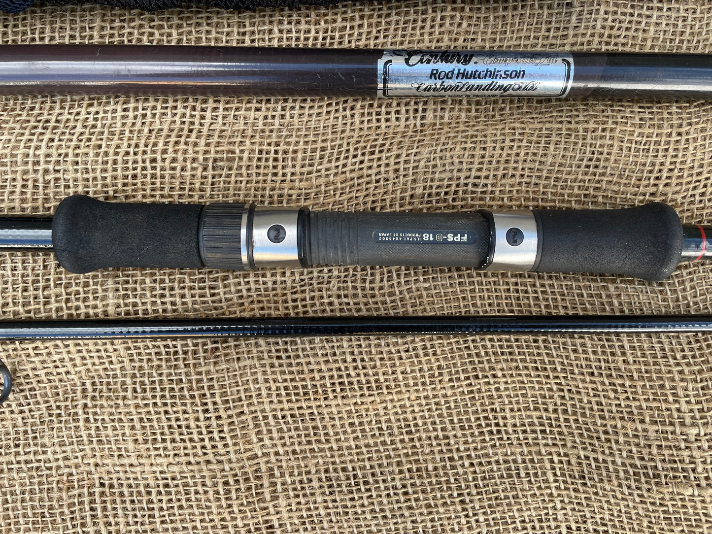 1 x Rod Hutchinson 12’ Slim Line Old School Carp Fishing Rod + RH Century Landing Net. 1990s.