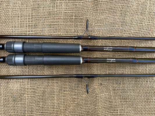 2 x Rod Hutchinson Intrigue 12’6” 3lb T/C. Old School Carp Fishing Rods. 1990s.