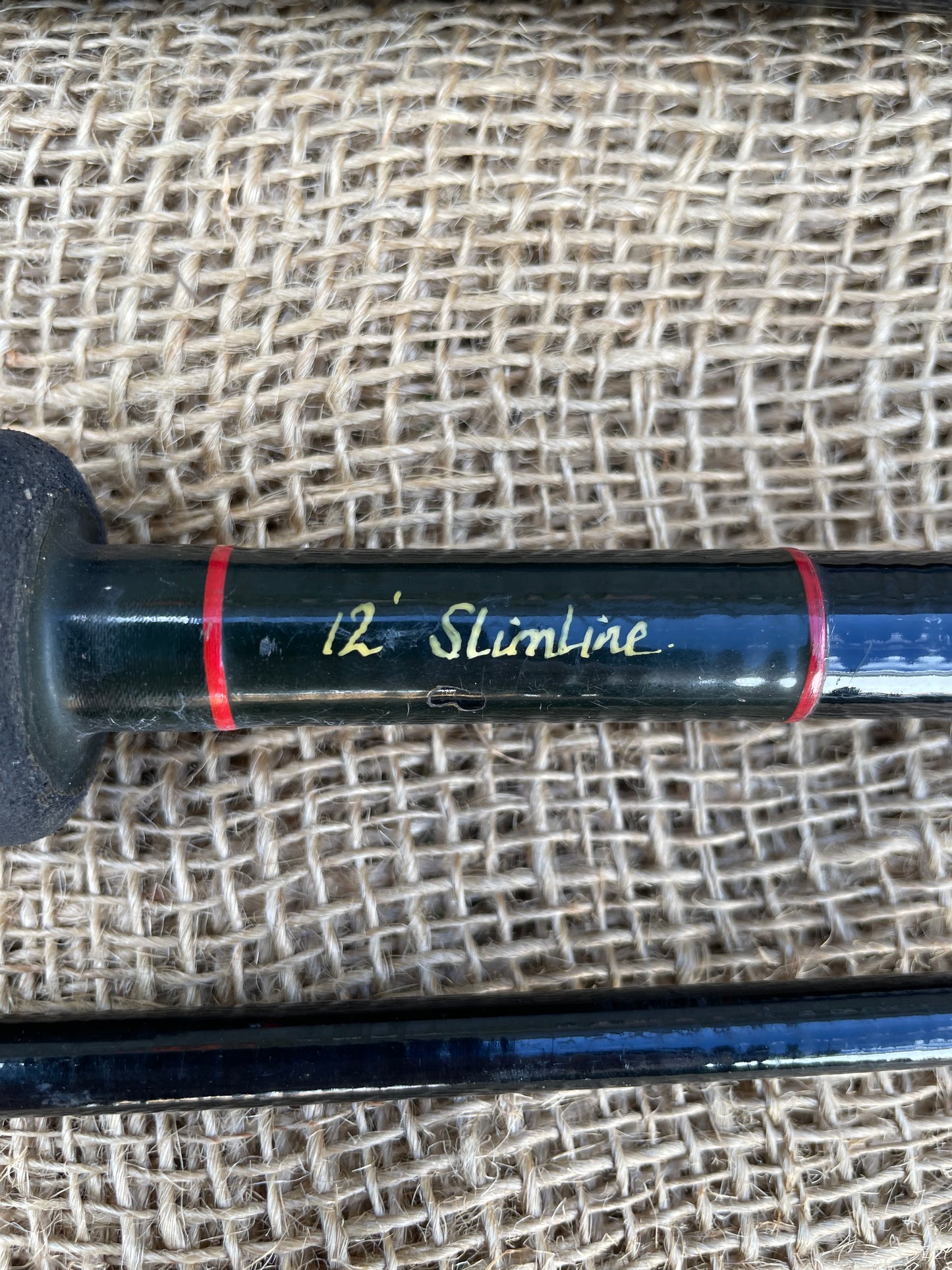 1 x Rod Hutchinson 12’ Slim Line Old School Carp Fishing Rod + RH Century Landing Net. 1990s.