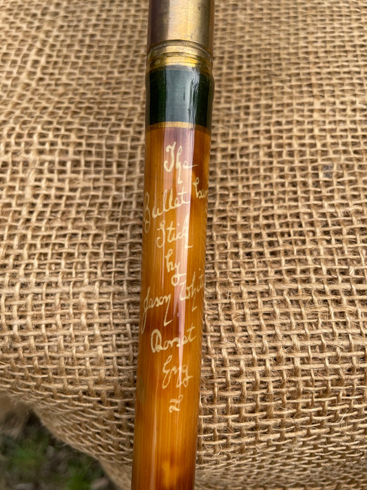 The Bullet Bank Stick By Jason White. Traditional Cane Built. Golden Scale Club Member.
