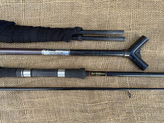 1 x Rod Hutchinson 12’ Slim Line Old School Carp Fishing Rod + RH Century Landing Net. 1990s.