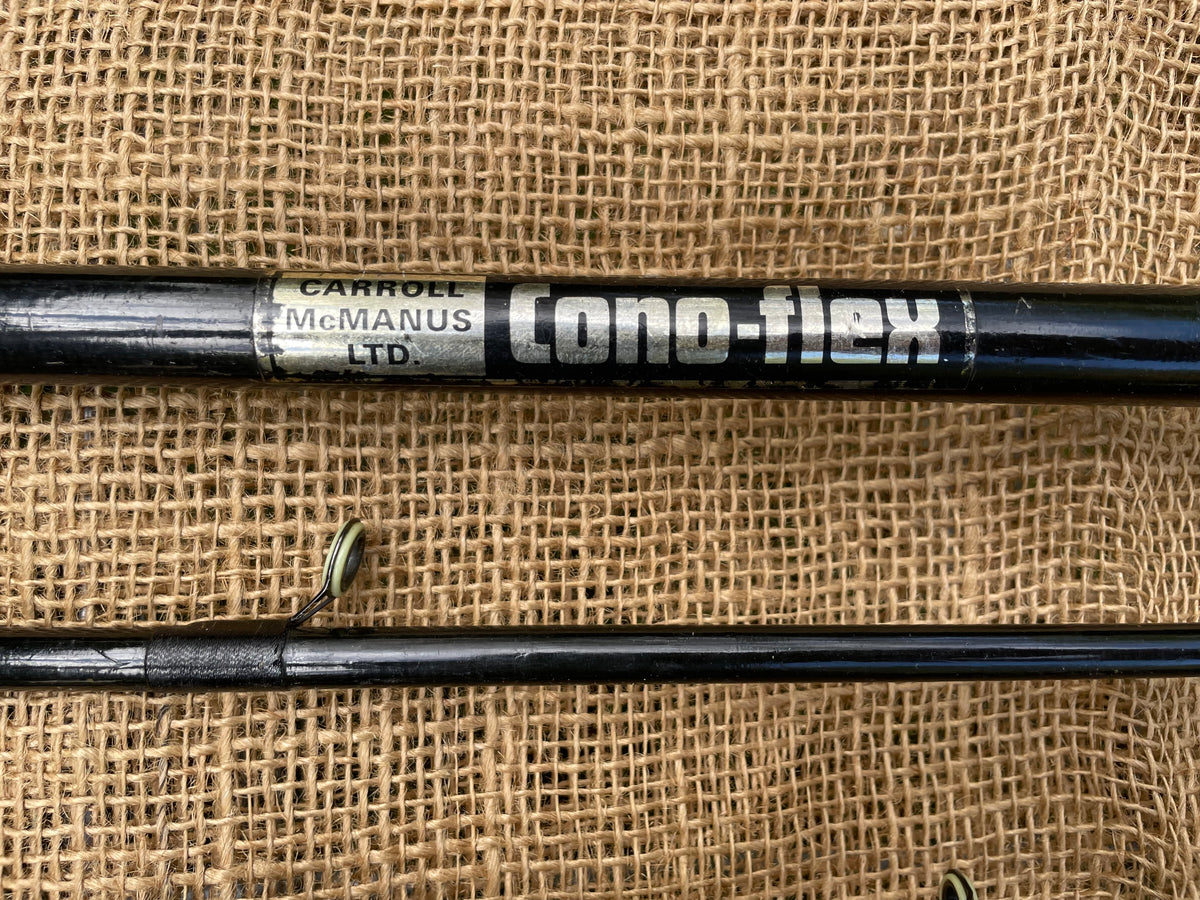 3 x Vintage Glass And Carbon Carp Fishing Rods. Hardy, North Western, Cono Flex. 1970s.