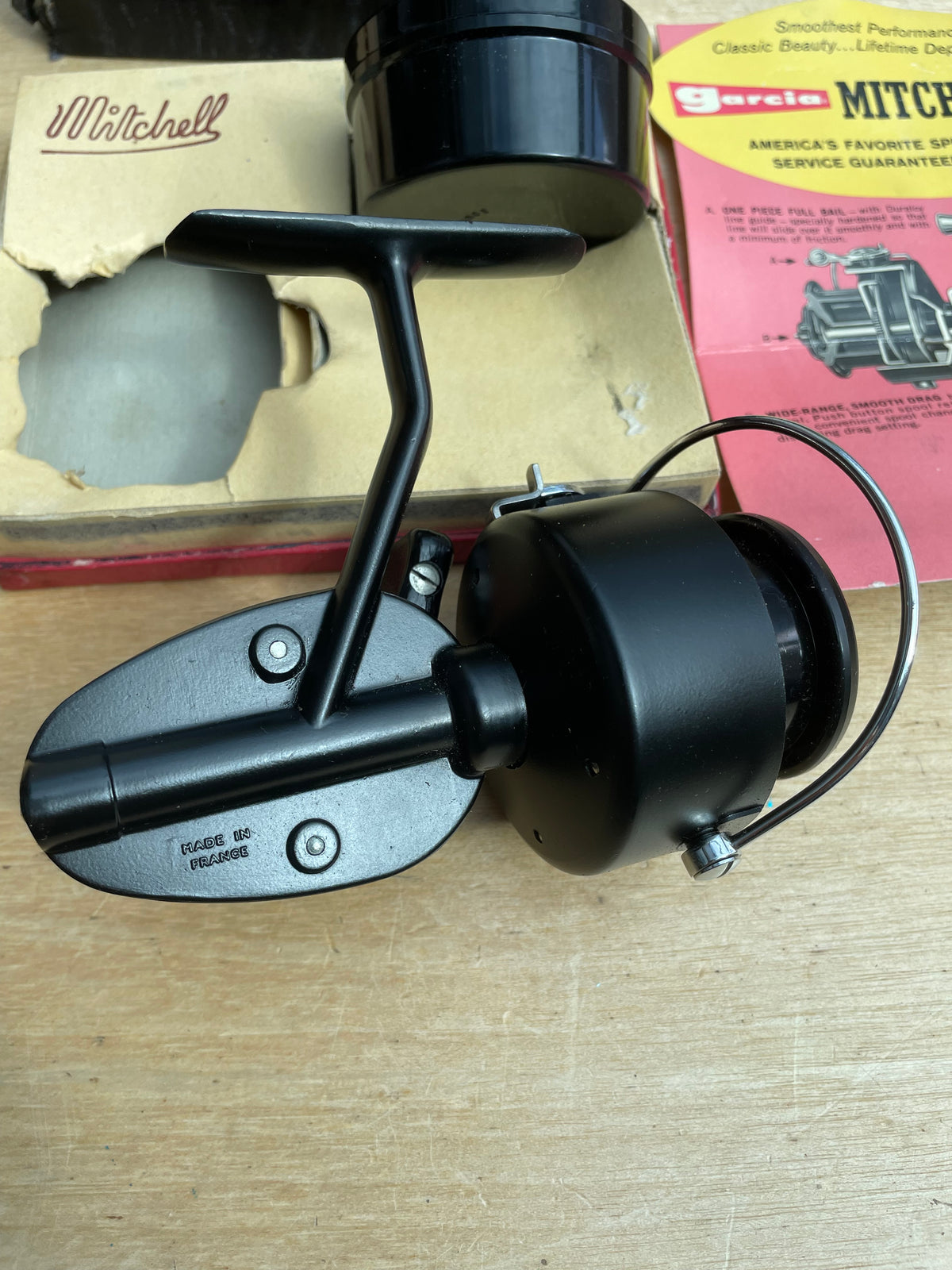 Vintage Mitchell 300 Carp Fishing Reel. Boxed. Near Mint.