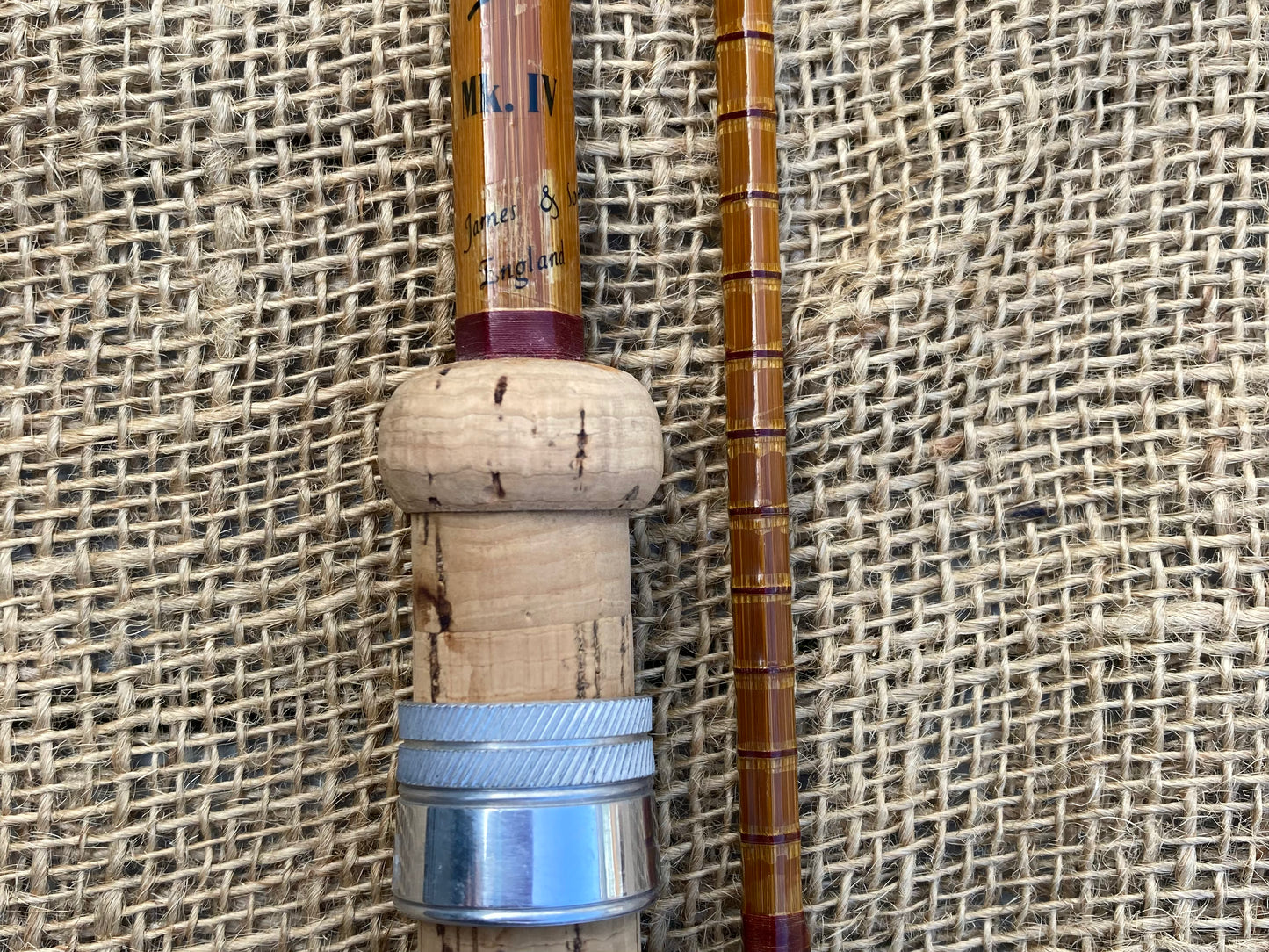 1 x Vintage B James And Son Richard Walker MK IV Split Cane Carp Fishing Rod.