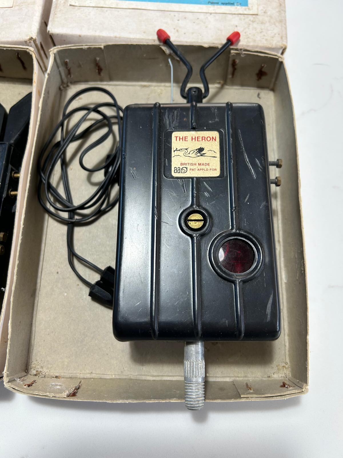 2 x Vintage Heron Carp Fishing Bite Alarms. Converted.