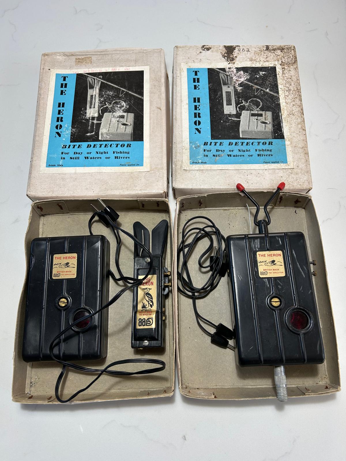 2 x Vintage Heron Carp Fishing Bite Alarms. Converted.