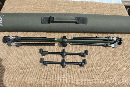 1 x Fox Supa Pod. Old School Carp Fishing Rod Pod. With Case And Buzz Bars.