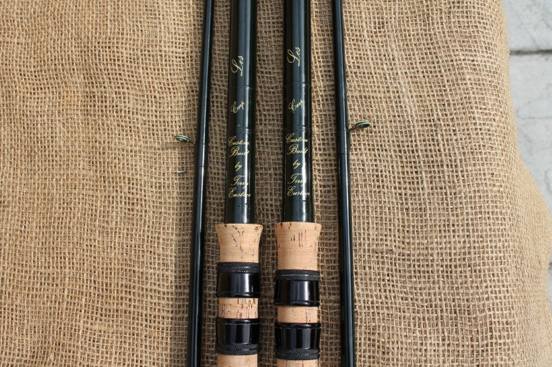 2 x Terry Eustace Old School Vintage Glass Carp Fishing Rods. 1980s. Vintage Carp Fishing Tackle