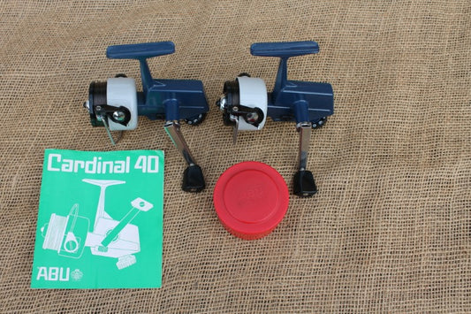 2 x ABU Cardinal 40 Vintage Carp Fishing Reels. Excellent Condition.