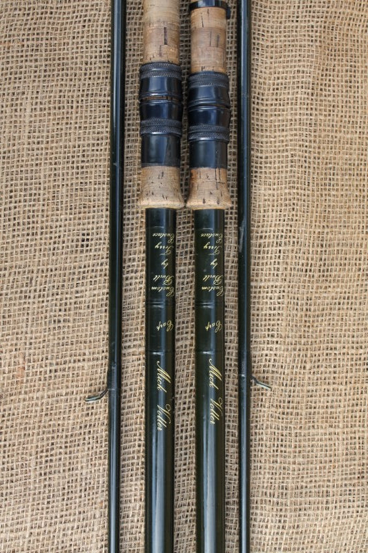 2 x Terry Eustace Vintage Old School Glass Carp Fishing Rods. 1970-80s. 11.5'