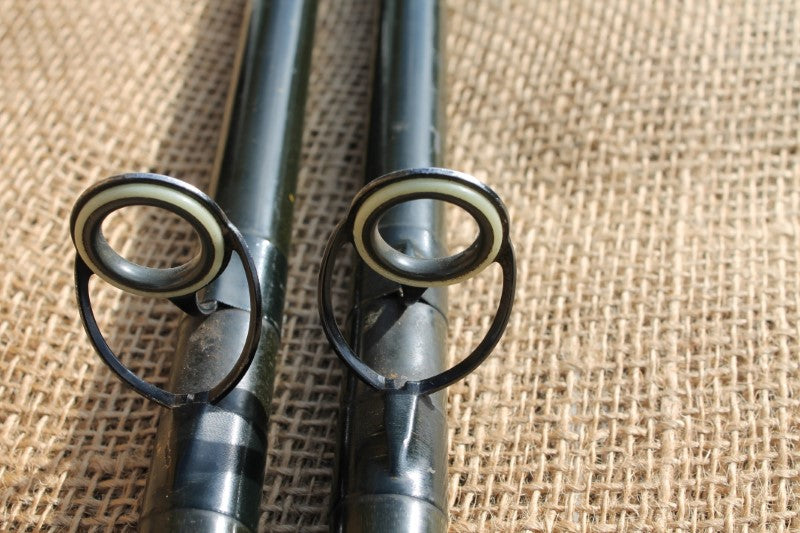 2 x Terry Eustace Vintage Old School Glass Carp Fishing Rods. 1970-80s. 11.5'
