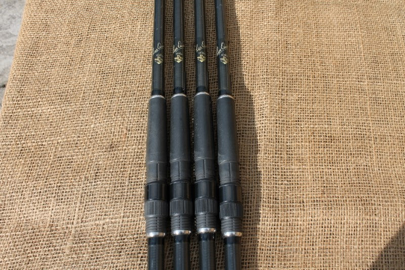 4 x Les Quis Old School Carbon Fishing Rods, By The Tackle Box. 1990s Old School. 2.75lb T/C.