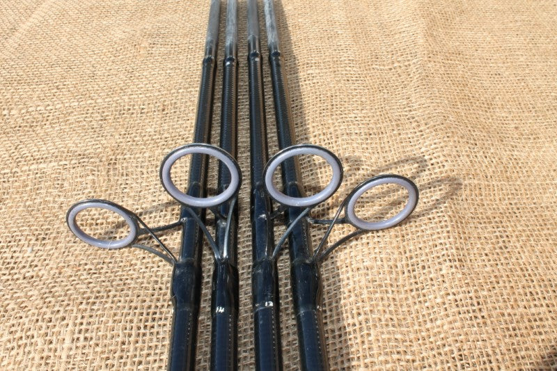 4 x Les Quis Old School Carbon Fishing Rods, By The Tackle Box. 1990s Old School. 2.75lb T/C.