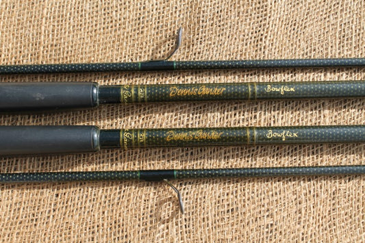 2 x Bowflex Carbon Old School Carp Fishing Rods. Circa 1990s. Century Blanks.