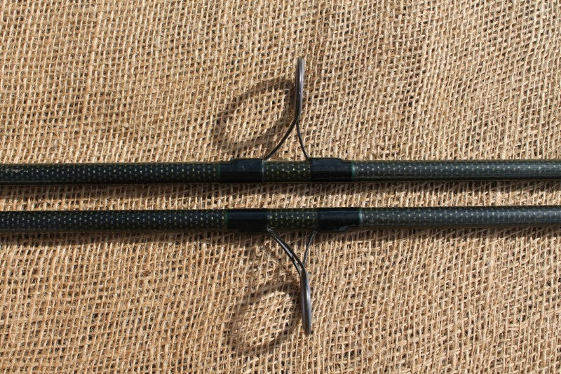 2 x Bowflex Carbon Old School Carp Fishing Rods. Circa 1990s. Century Blanks.