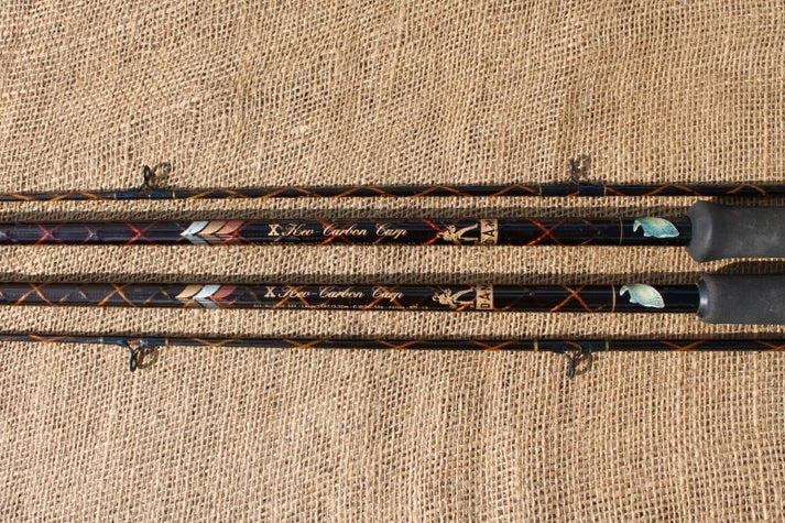 Old Dev Rods 2 x DAM X KEV Old School Carbon Carp Fishing Rods. 11'. 2.00lb T/C. 19 ...