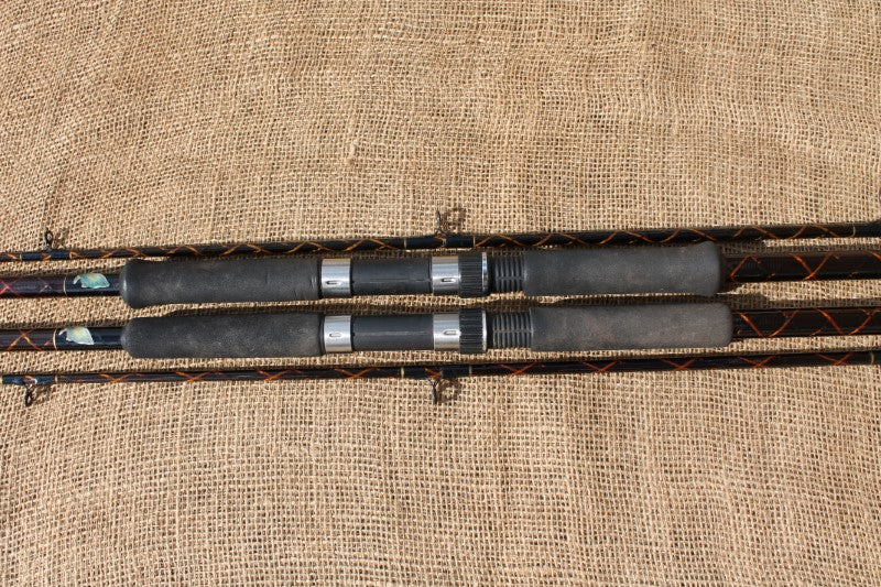 2 x DAM X KEV Old School Carbon Carp Fishing Rods. 11'. 2.00lb T/C. 1990s.