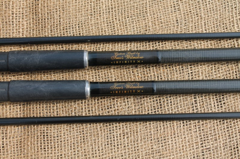 2 x Trev's Of Wilmslow Custom Built Daiwa Infinity X Old School Carp Fishing Rods. 12'. 3.5lb T/C Long Distance.