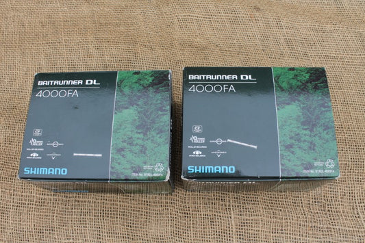 2 x Shimano Baitrunner DL 4000 FA Mini Carp Fishing Reels. MINTY!