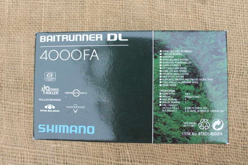 2 x Shimano Baitrunner DL 4000 FA Mini Carp Fishing Reels. MINTY!