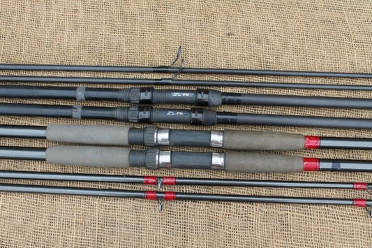 4 x Old School Carbon Carp Fishing Rod Bundle. Circa 1990s.