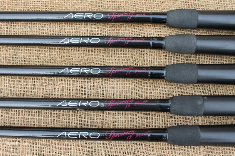 5 x Shimano Aero Specimen Old School Carp Fishing Rods. 12'. 2.75lb T/C. 1990s.