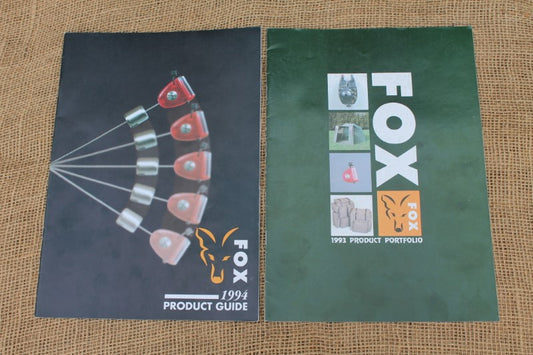 2 x Fox Product Guide Carp Fishing Tackle Catalogue. 1993 & 1994. Old School.
