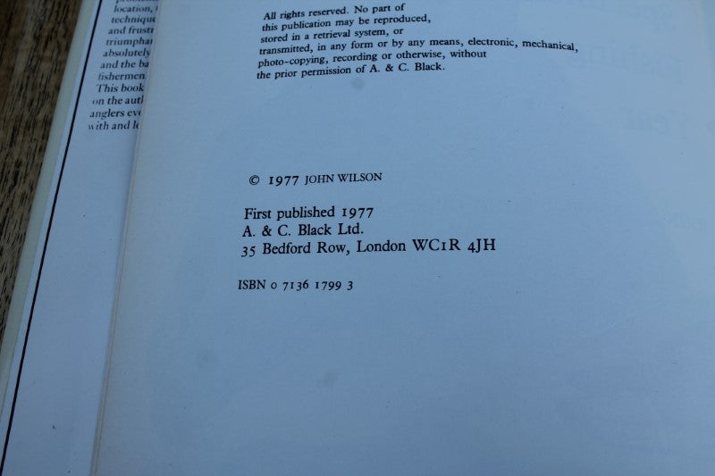 A Specimen Year. John Wilson's Fishing Diary. By John Wilson. 1ST Edition. 1977.