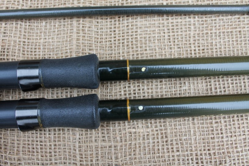 2 x Bruce Ashby Cono Flex Carbon Old School Carp Rods. Rare. SALE!!!