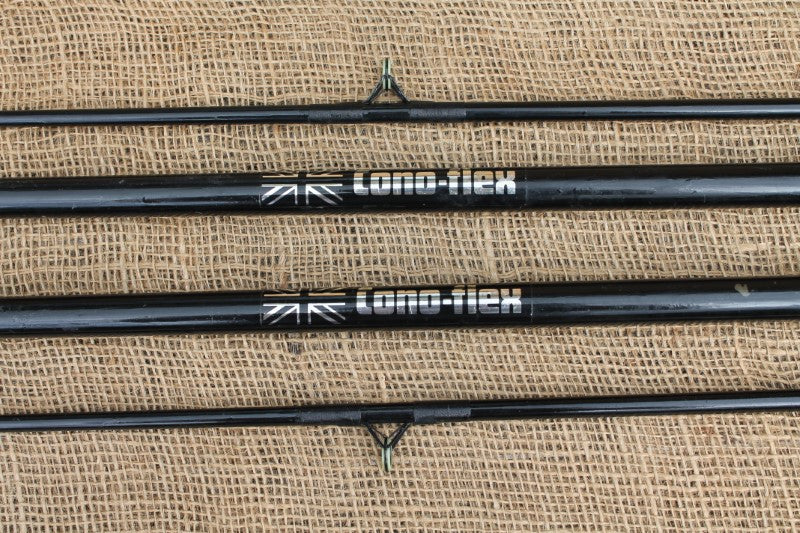 2 x Cono Flex Old School Glass Carp Fishing Rods. 1970s.