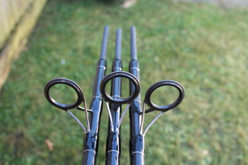 3 x Custom Old School Carbon Carp Rods. 1990s.