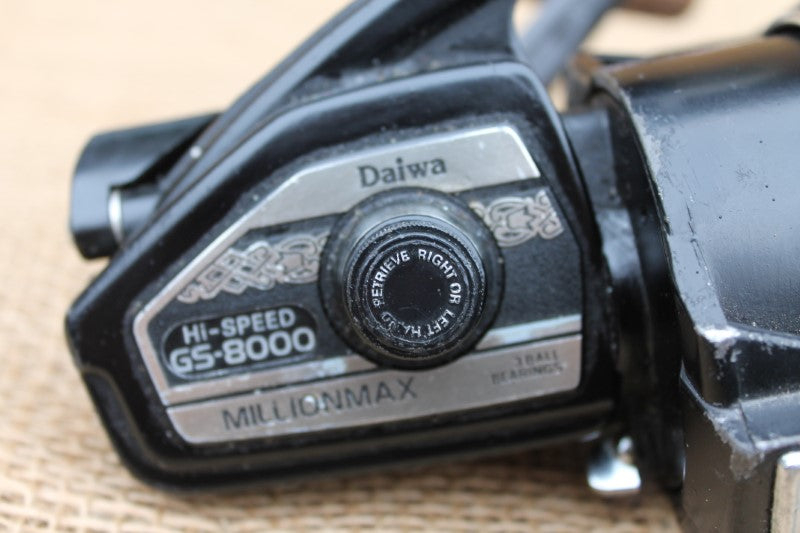 2 x Vintage Old School Daiwa Millionmax GS-8000 Big Pit Fishing Reels. 1980s.