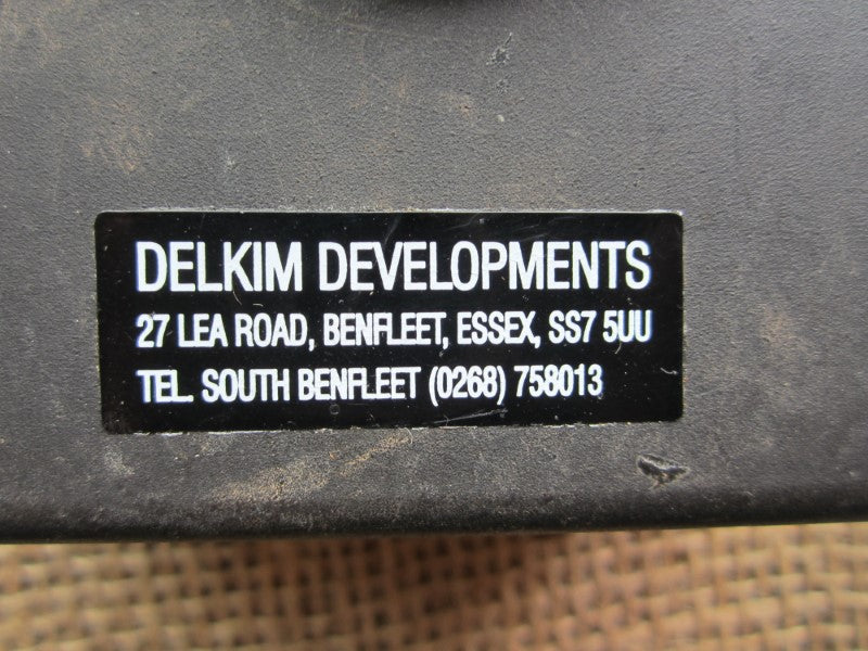2 x Original Delkim Conversion Optonic Old School Carp Fishing Bite Alarms, With Delkim Sounder Box. 1980s.