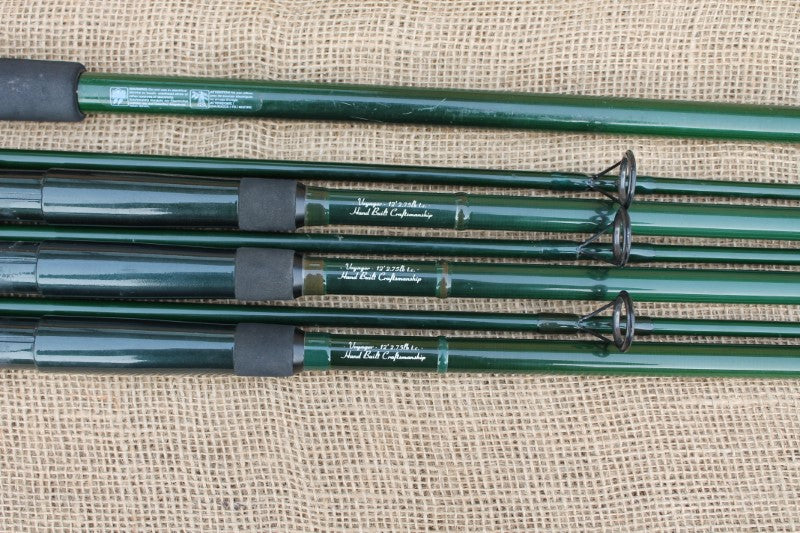 3 x Fox Voyager Old School Carp Rods And Fox Landing Net. 1990s. SALE!!!